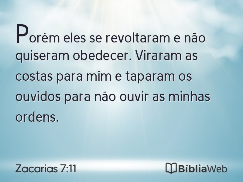 Zacarias 7:11 em imagem para compartilhar
