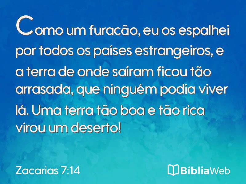 Zacarias 7:14 em imagem para compartilhar