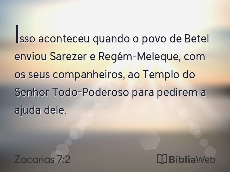 Zacarias 7:2 em imagem para compartilhar