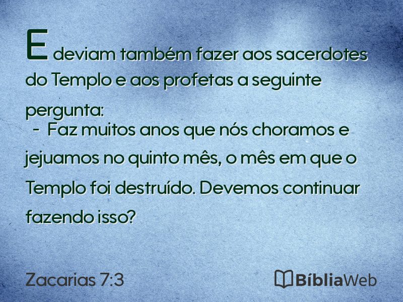 Zacarias 7:3 em imagem para compartilhar