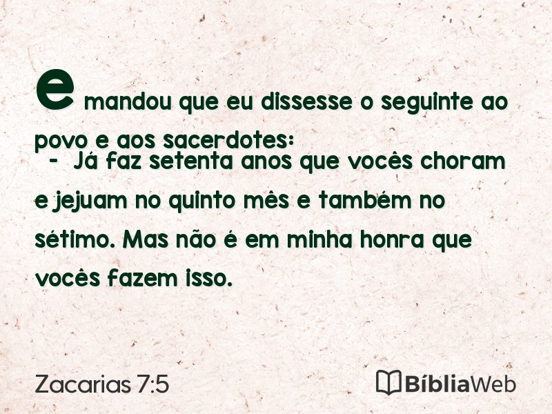 Zacarias 7:5 em imagem para compartilhar