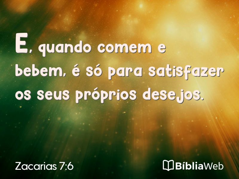 Zacarias 7:6 em imagem para compartilhar