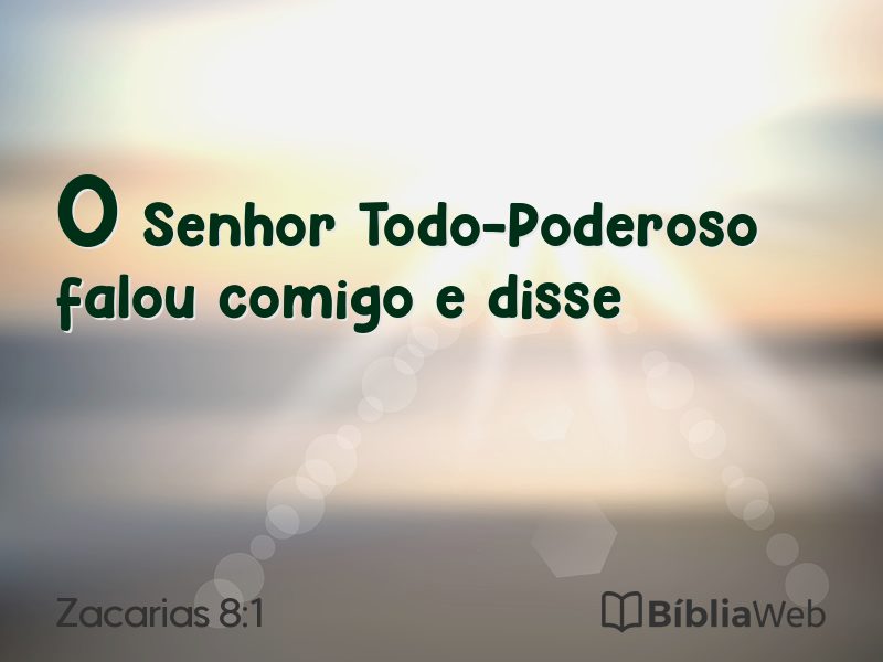 Zacarias 8:1 em imagem para compartilhar