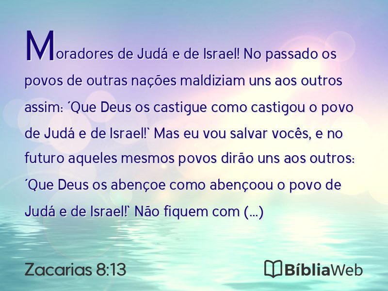 Zacarias 8:13 em imagem para compartilhar