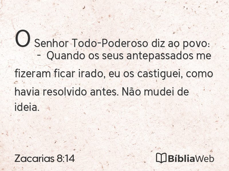 Zacarias 8:14 em imagem para compartilhar