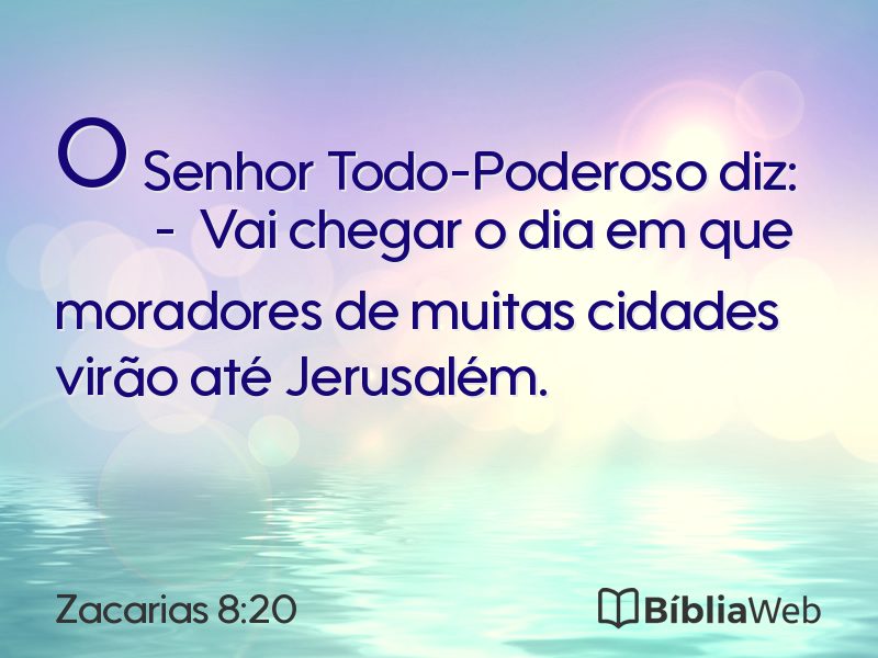 Zacarias 8:20 em imagem para compartilhar