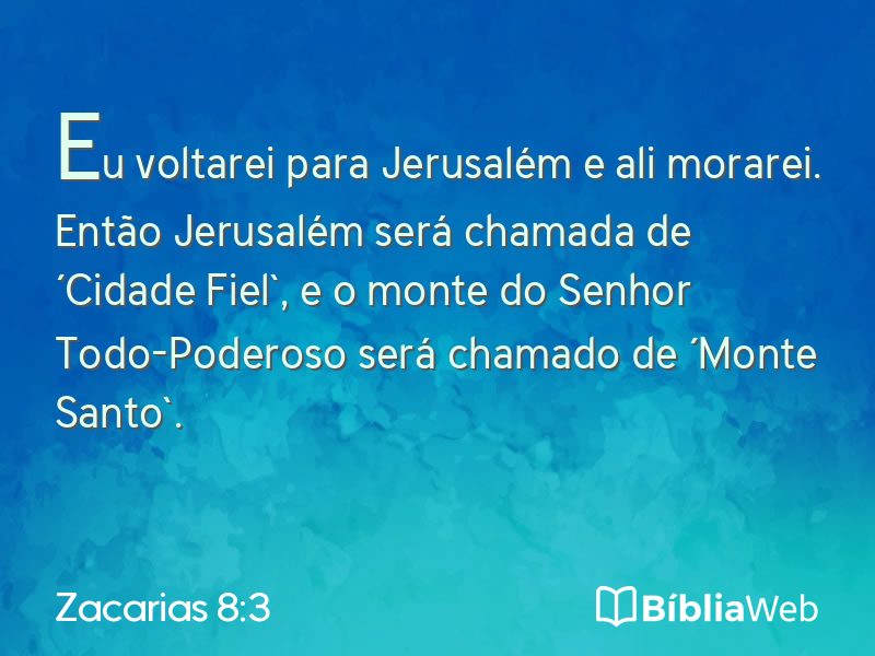 Zacarias 8:3 em imagem para compartilhar