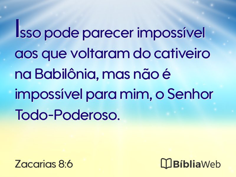 Zacarias 8:6 em imagem para compartilhar