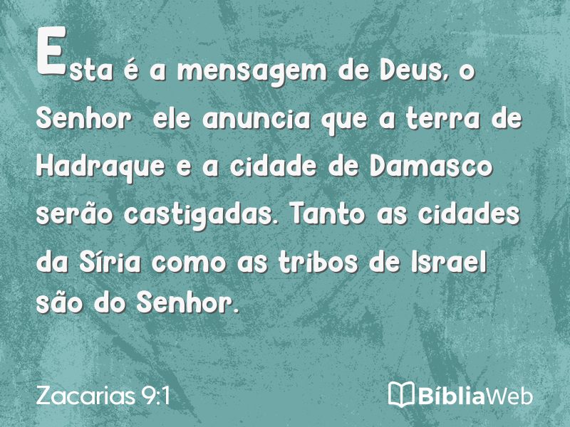 Zacarias 9:1 em imagem para compartilhar