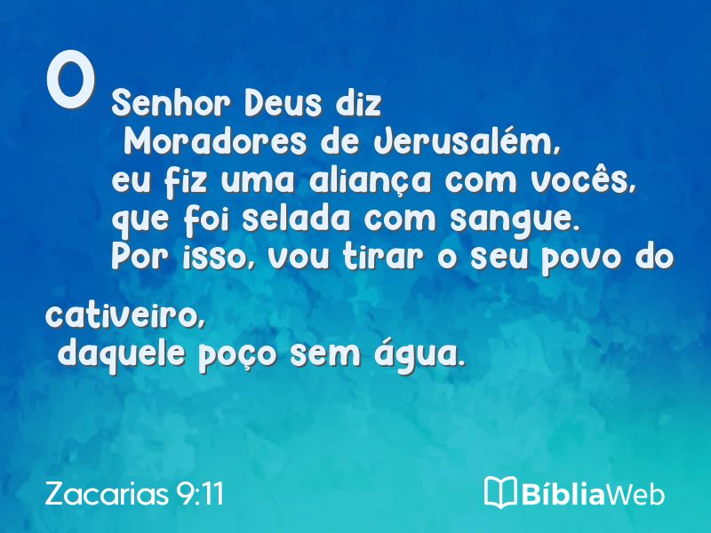 Zacarias 9:11 em imagem para compartilhar