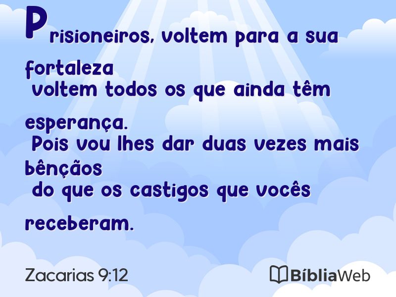 Zacarias 9:12 em imagem para compartilhar