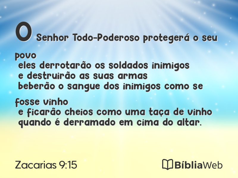 Zacarias 9:15 em imagem para compartilhar