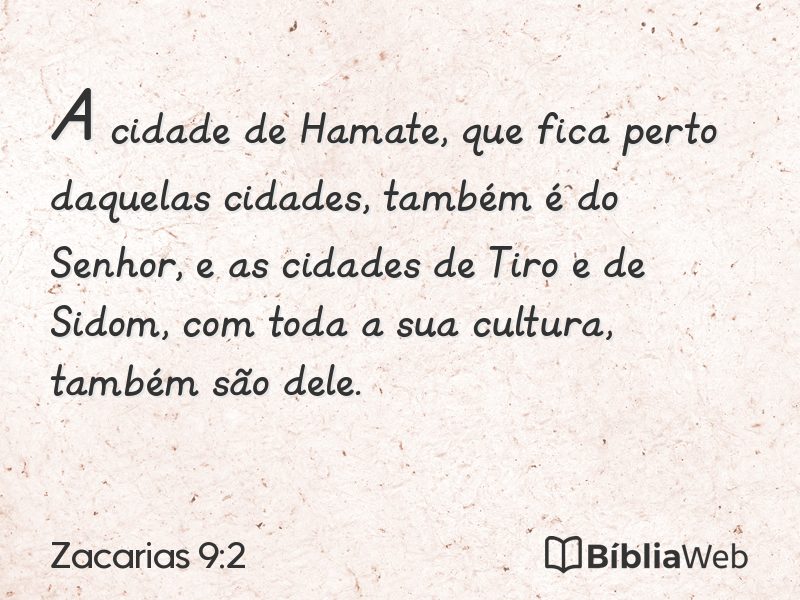 Zacarias 9:2 em imagem para compartilhar