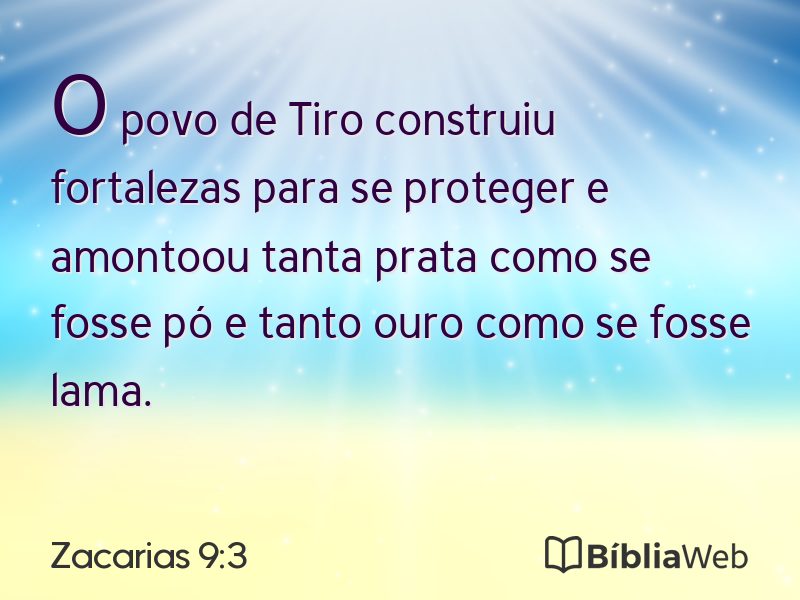 Zacarias 9:3 em imagem para compartilhar
