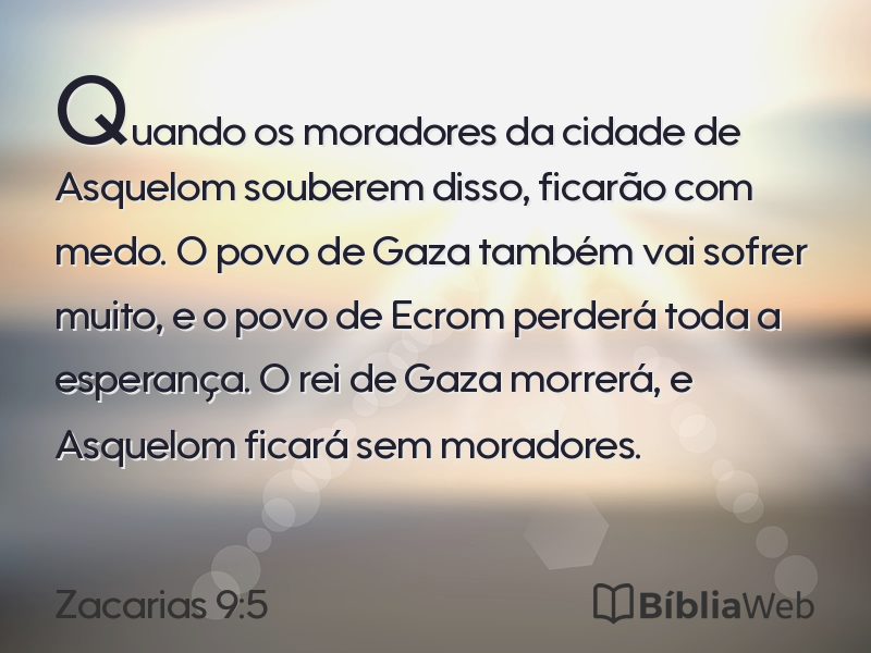 Zacarias 9:5 em imagem para compartilhar
