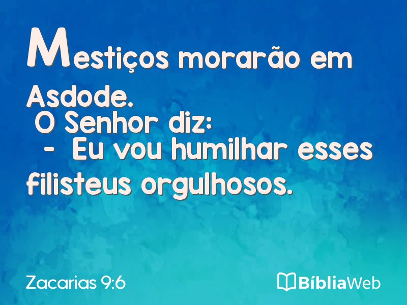 Zacarias 9:6 em imagem para compartilhar