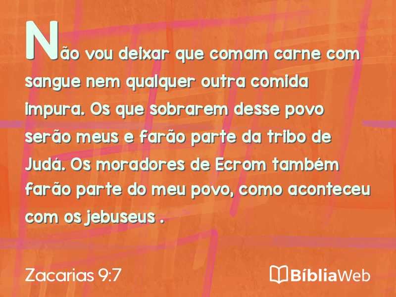 Zacarias 9:7 em imagem para compartilhar