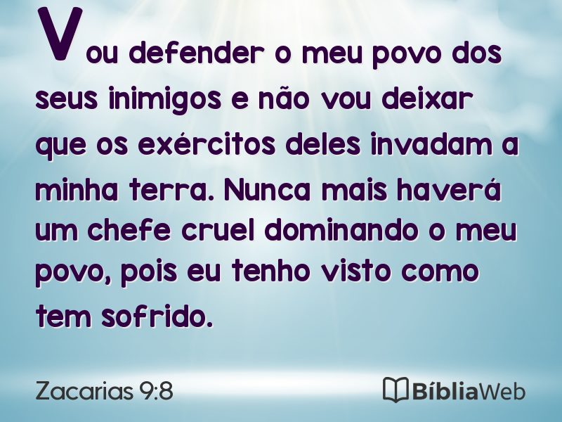 Zacarias 9:8 em imagem para compartilhar