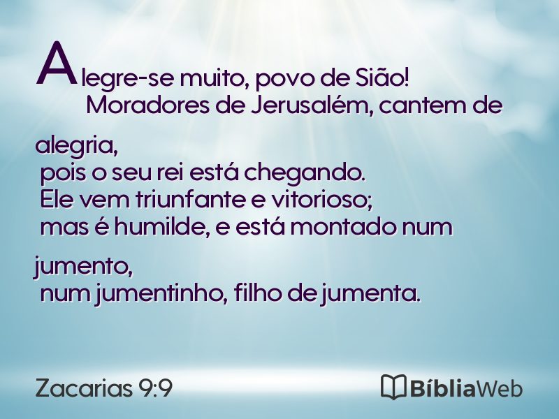 Zacarias 9:9 em imagem para compartilhar