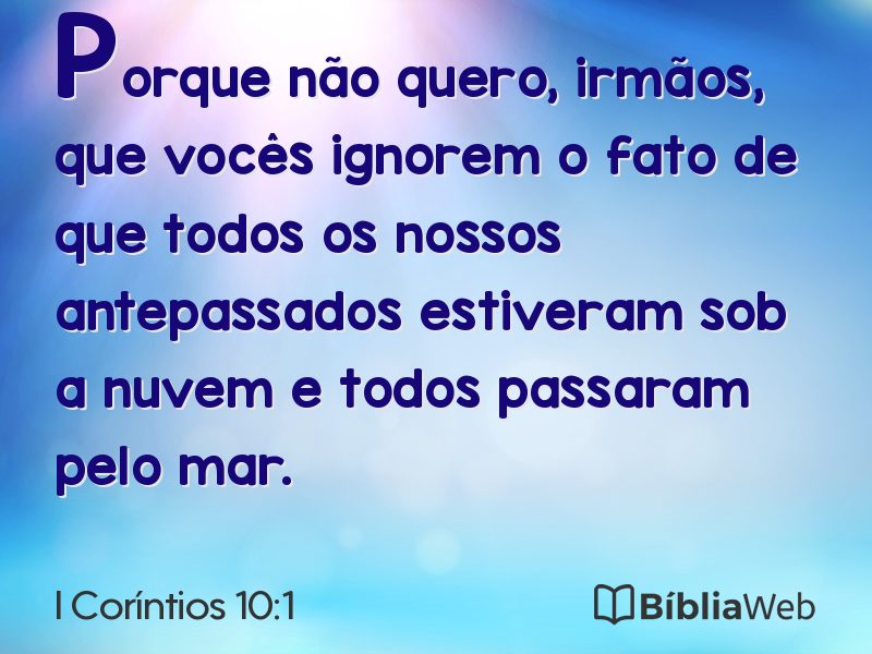 I Coríntios 10:1 em imagem para compartilhar