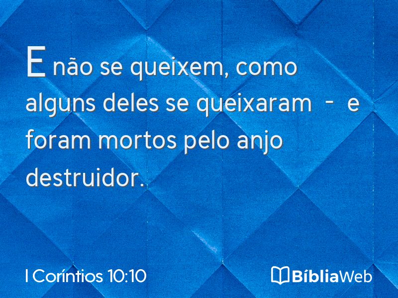 I Coríntios 10:10 em imagem para compartilhar