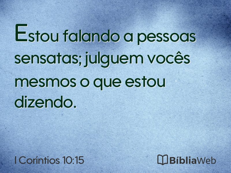 I Coríntios 10:15 em imagem para compartilhar