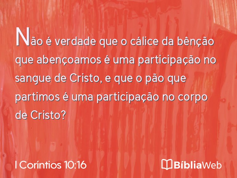 I Coríntios 10:16 em imagem para compartilhar