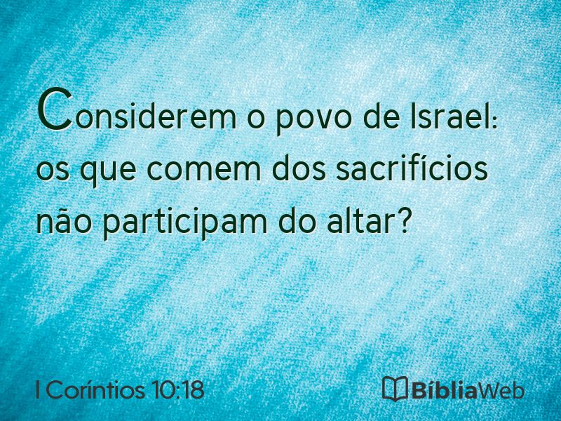 I Coríntios 10:18 em imagem para compartilhar