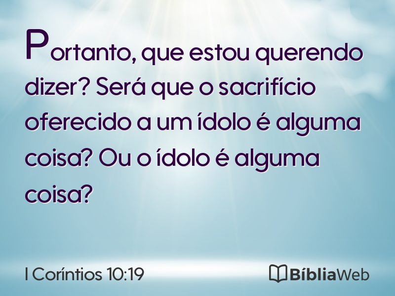 I Coríntios 10:19 em imagem para compartilhar