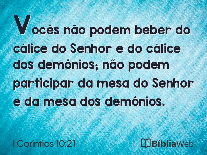 I Coríntios 10:21 em imagem para compartilhar