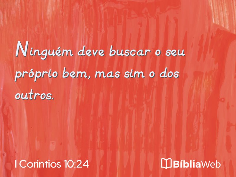 I Coríntios 10:24 em imagem para compartilhar