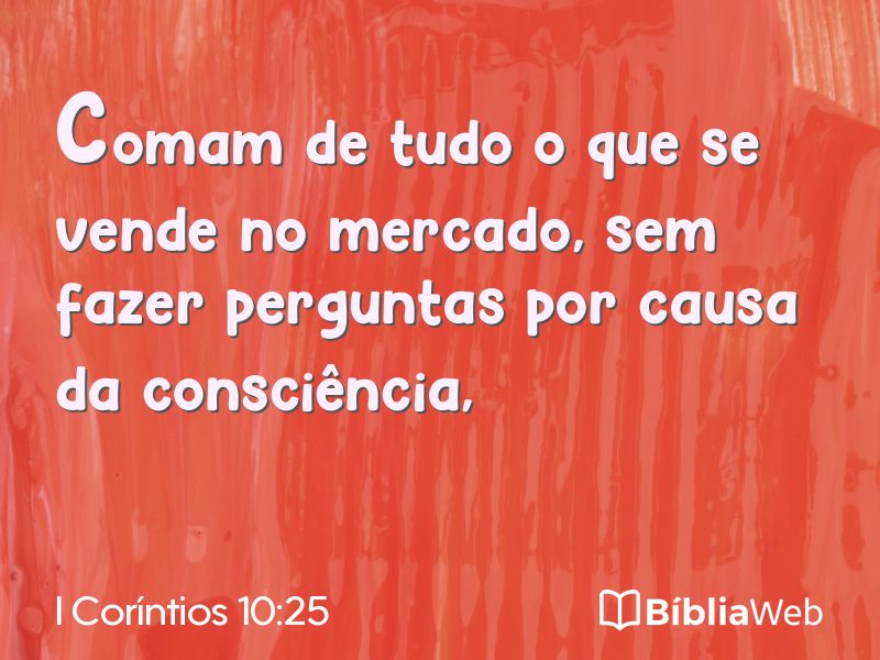 I Coríntios 10:25 em imagem para compartilhar