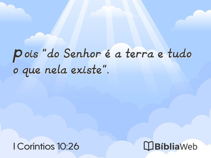 I Coríntios 10:26 em imagem para compartilhar