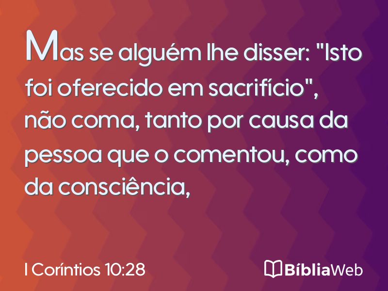 I Coríntios 10:28 em imagem para compartilhar