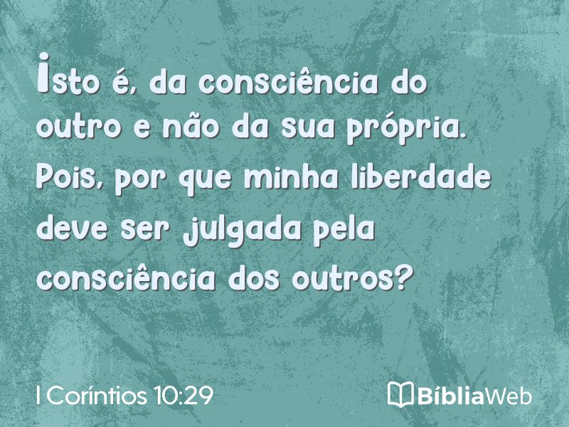 I Coríntios 10:29 em imagem para compartilhar