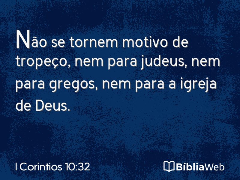 I Coríntios 10:32 em imagem para compartilhar
