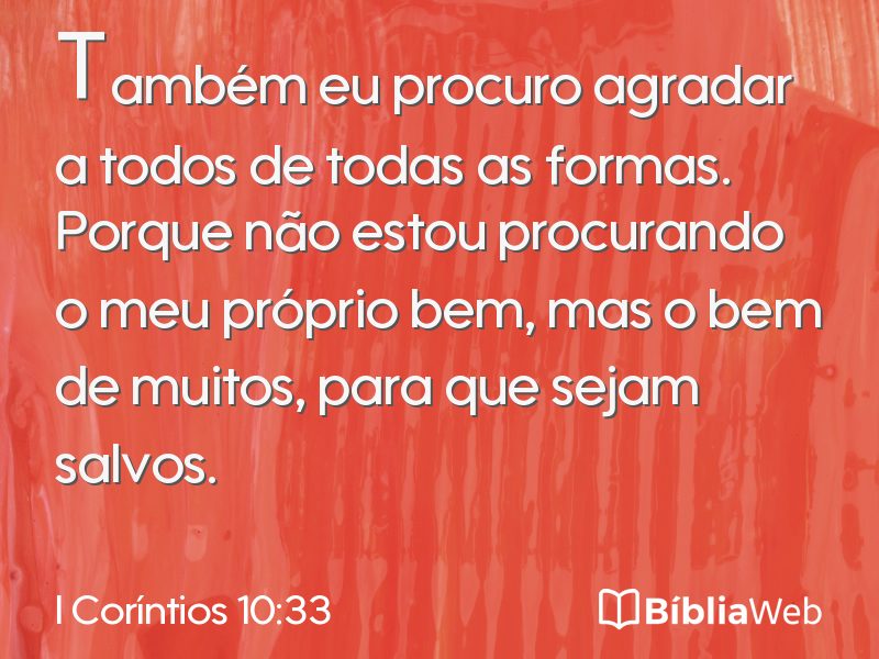 I Coríntios 10:33 em imagem para compartilhar