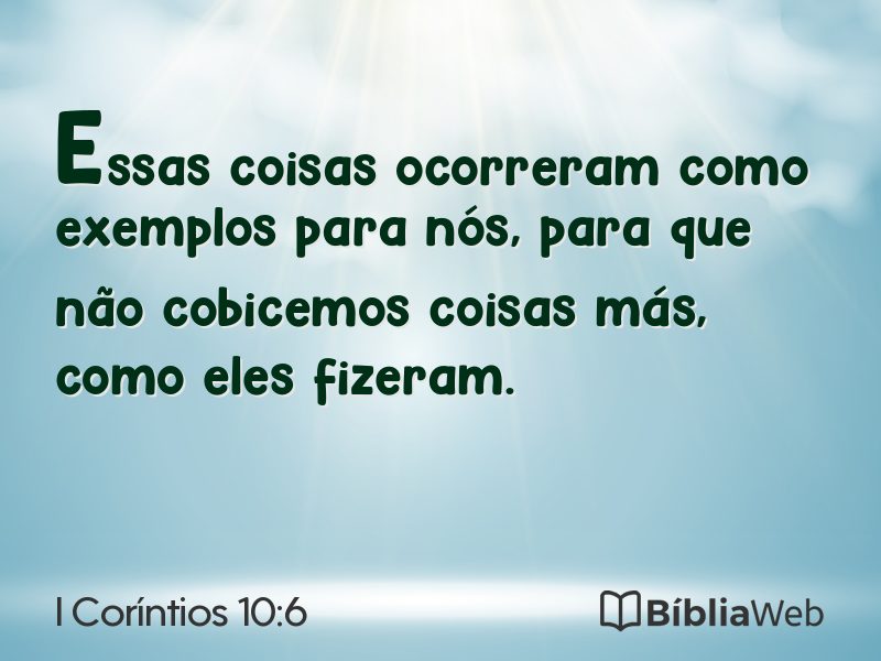 I Coríntios 10:6 em imagem para compartilhar