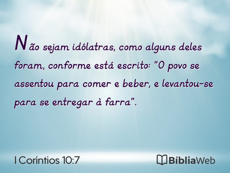 I Coríntios 10:7 em imagem para compartilhar