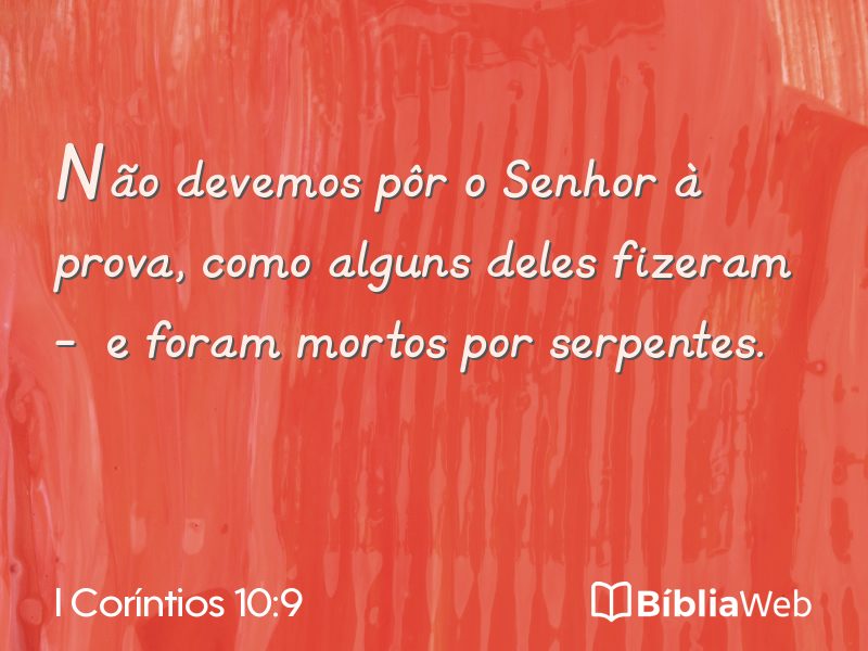 I Coríntios 10:9 em imagem para compartilhar