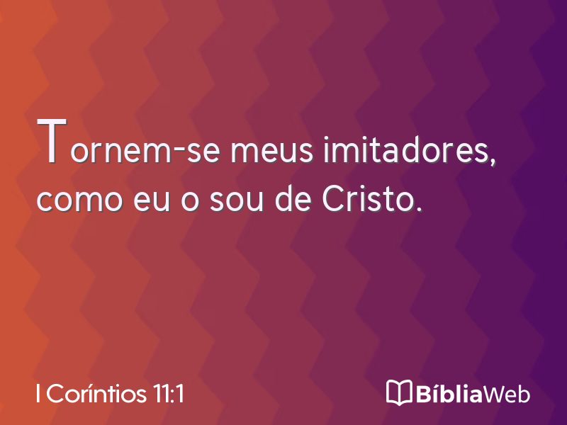 I Coríntios 11:1 em imagem para compartilhar