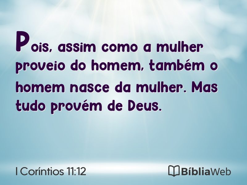 I Coríntios 11:12 em imagem para compartilhar