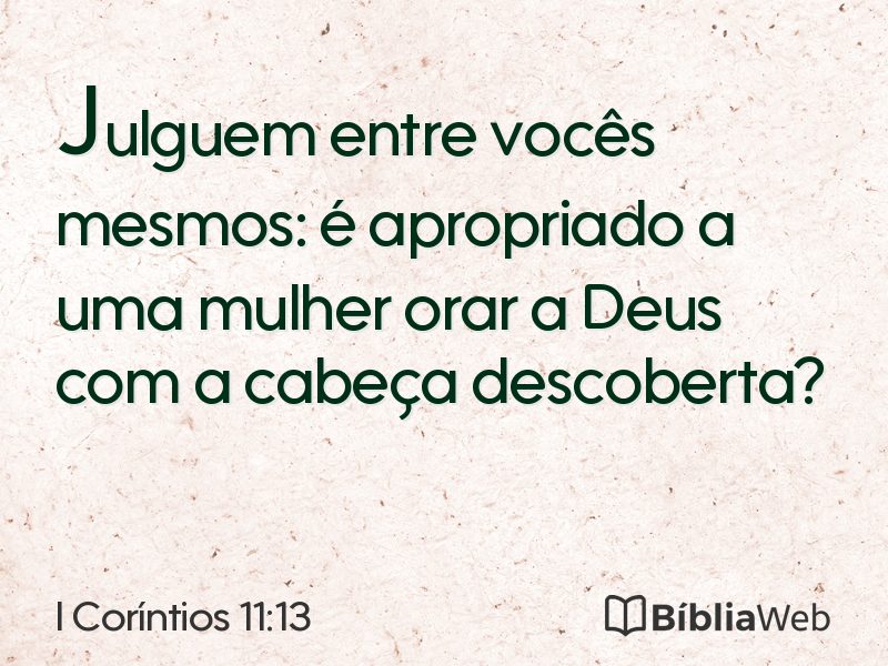 I Coríntios 11:13 em imagem para compartilhar