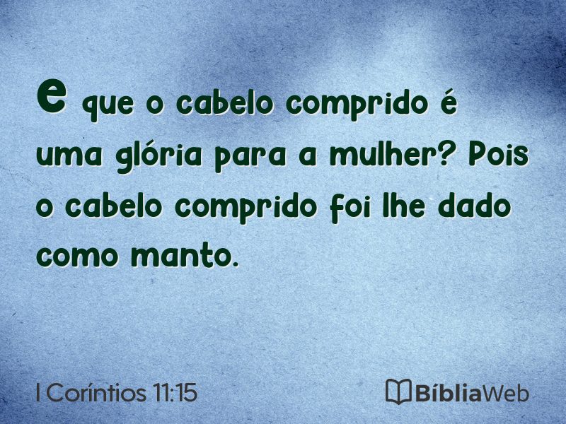 I Coríntios 11:15 em imagem para compartilhar