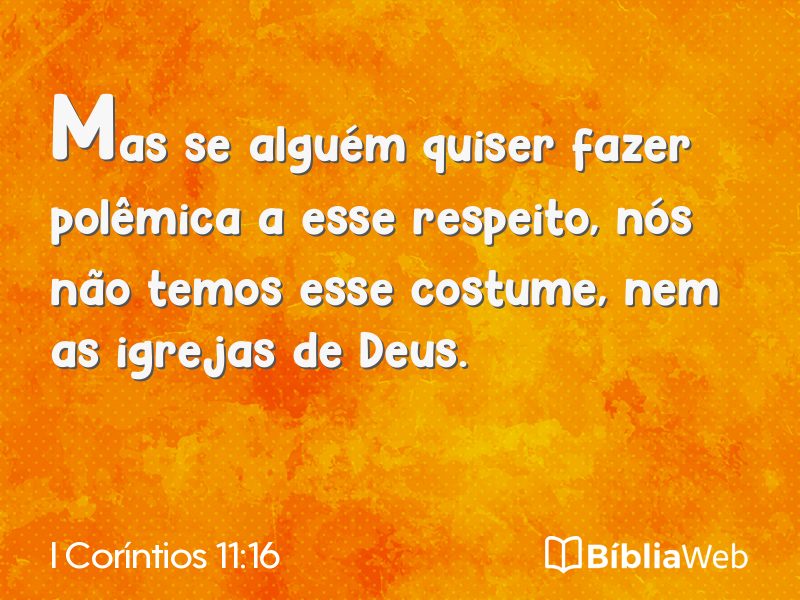 I Coríntios 11:16 em imagem para compartilhar