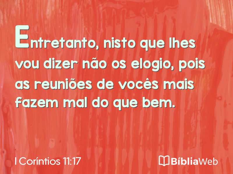 I Coríntios 11:17 em imagem para compartilhar