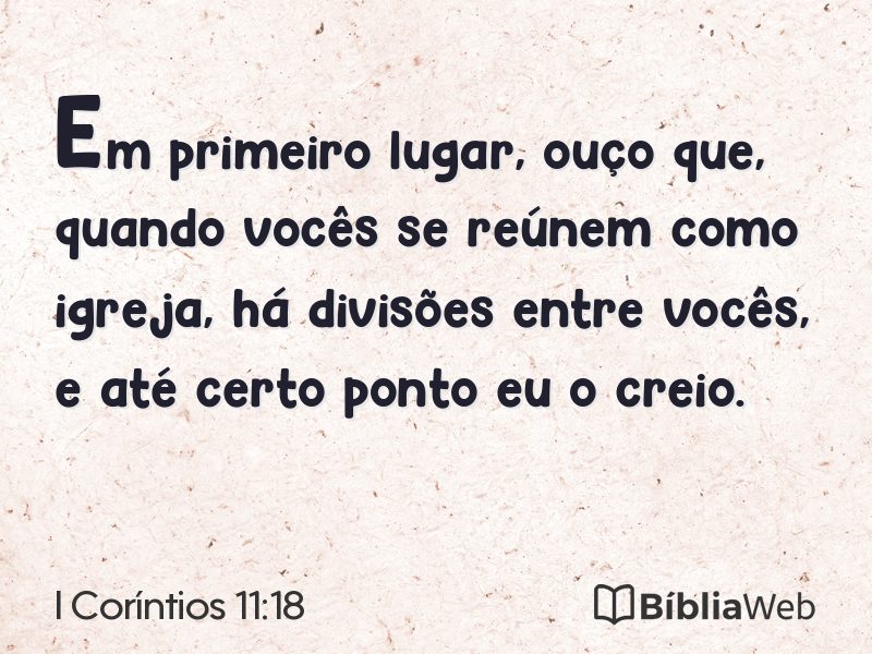 I Coríntios 11:18 em imagem para compartilhar