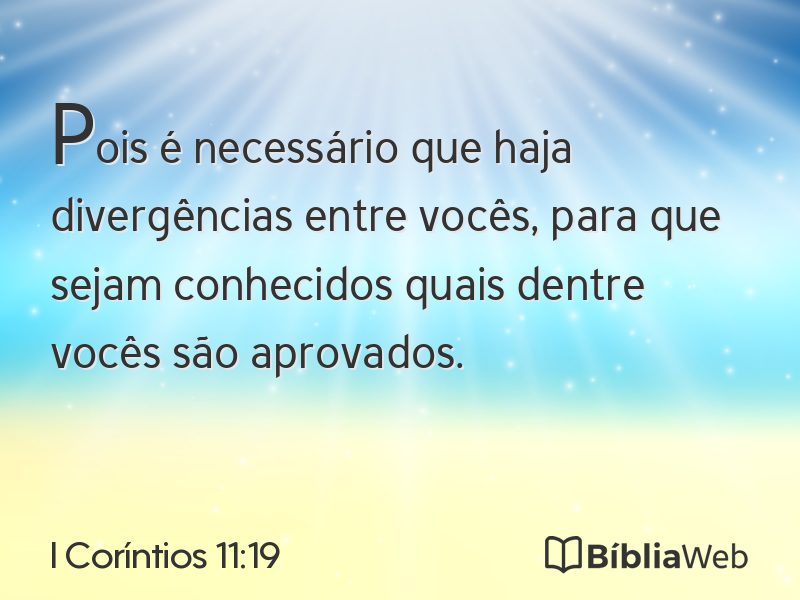 I Coríntios 11:19 em imagem para compartilhar