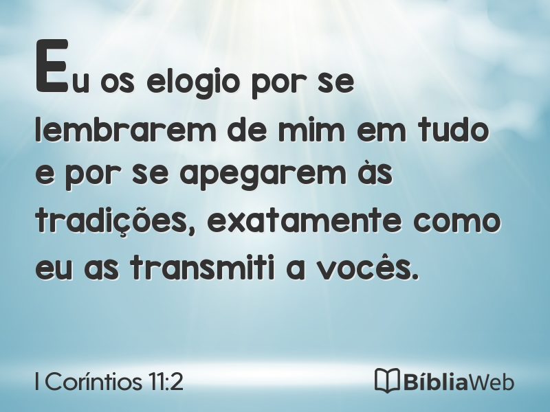I Coríntios 11:2 em imagem para compartilhar