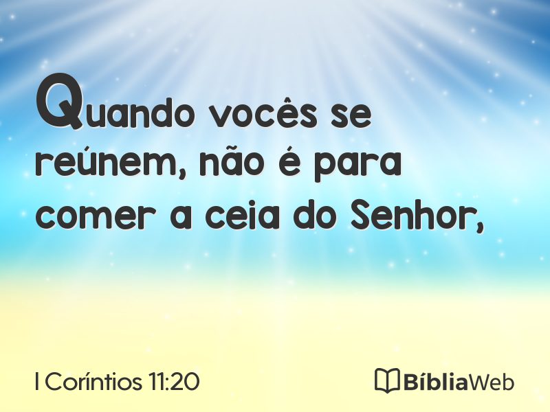 I Coríntios 11:20 em imagem para compartilhar